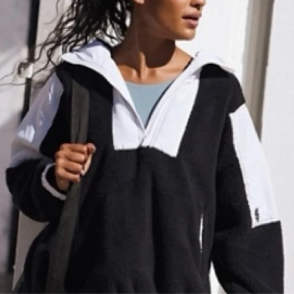 FP Movement Lead The Pack Pullover (Free People Sherpa Fleece Quarterzip) - Picture 2 of 6